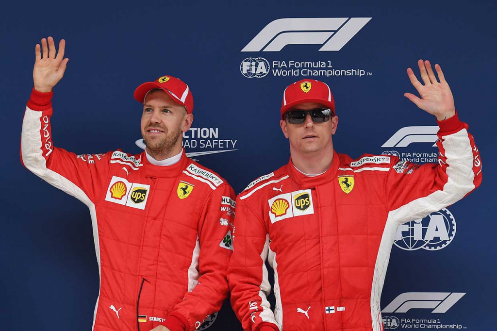 Sementara itu rekan satu tim Vettel, Kimi Raikkonen asal Finlandia menempati urutan kedua dengan selisih waktu 0,087 detik. Bagi Raikkonen, start di urutan terdepan bersama Ferrari pada GP di Shanghai hari Minggu, 15 April 2018 adalah yang kedua kalinya berturut-turut.
