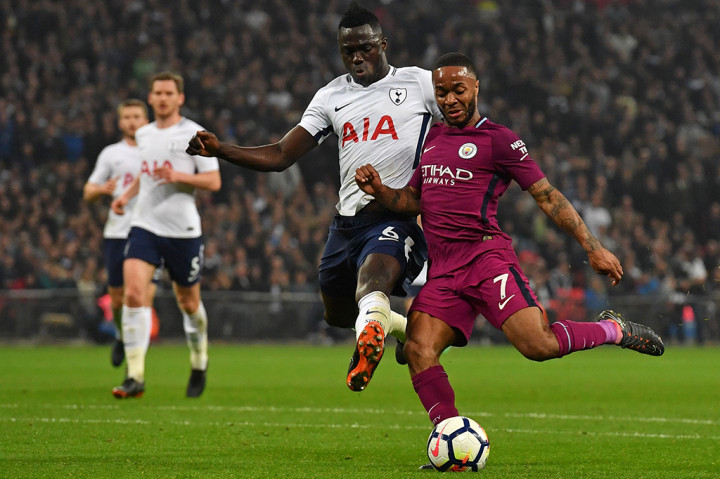 Namun, Manchester City berhasil memanfaatkan kesempatan menyamakan kedudukan, Tottenham tertinggal pada menit ke-72 setelah Raheem Sterling memastikan namanya ada dalam papan skor. AFP/BEN STANSALL
