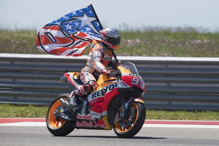 Ini merupakan kemenangan keenam Marquez dari enam kali pergelaran MotoGP Amerika di COTA sejak 2013.