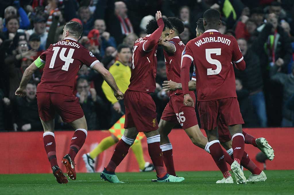 Pemail asal Mesir tersebut menggandakan keunggulan timnya saat injury time babak pertama.