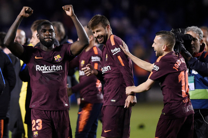 Dengan tambahan tiga poin dari laga ini, Barcelona kukuh di puncak klasemen dengan 86 poin. Capaian Blaugrana itu sudah dipastikan tak bisa dikejar Atletico Madrid atau Real Madrid meski masih menyisakan empat pertandingan lagi. AFP/MIGUEL RIOPA