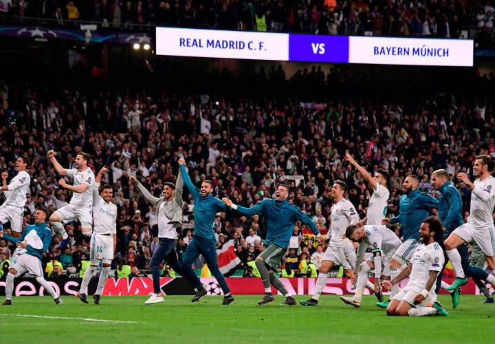 Mereka akan bertemu Liverpool atau AS Roma pada final di Kiev pada 27 Mei mendatang, saat berupaya untuk menjadi tim pertama sejak Bayern pada 1976 yang memenangi kompetisi elit ini untuk tiga tahun secara beruntun. AFP/Javier Soriano