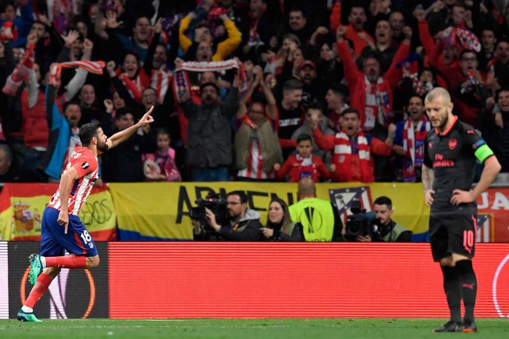 Costa mencetak gol menjelang berakhirnya babak pertama setelah mendapatkan operan dari Antoine Griezmann.