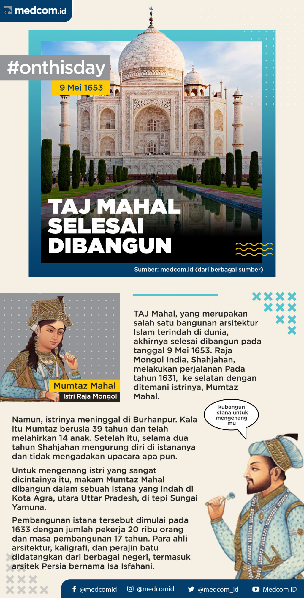 Pada Hari Ini: Taj Mahal Selesai Dibangun