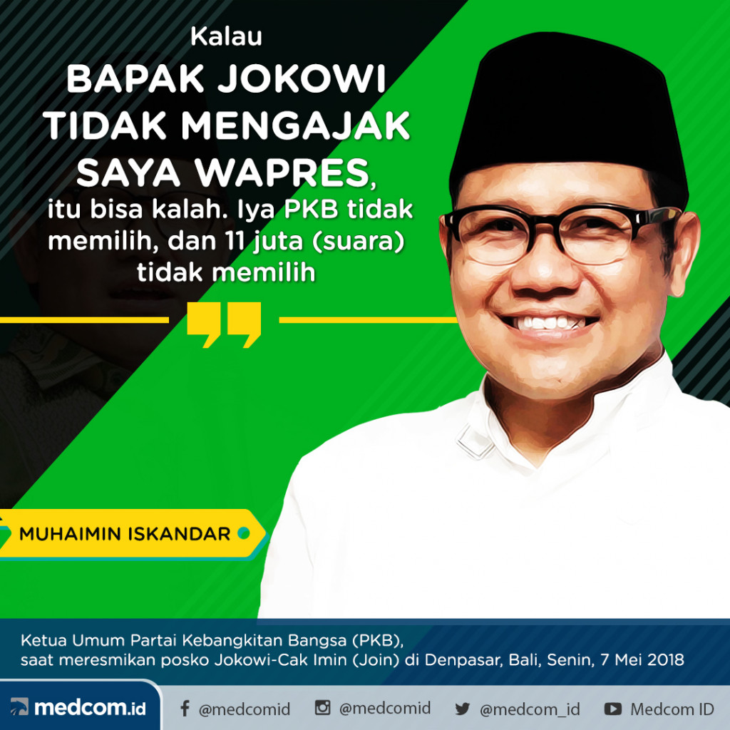 Muhaimin Iskandar: Kalau Bapak Jokowi Tidak Mengajak Saya Wapres, itu Bisa Kalah