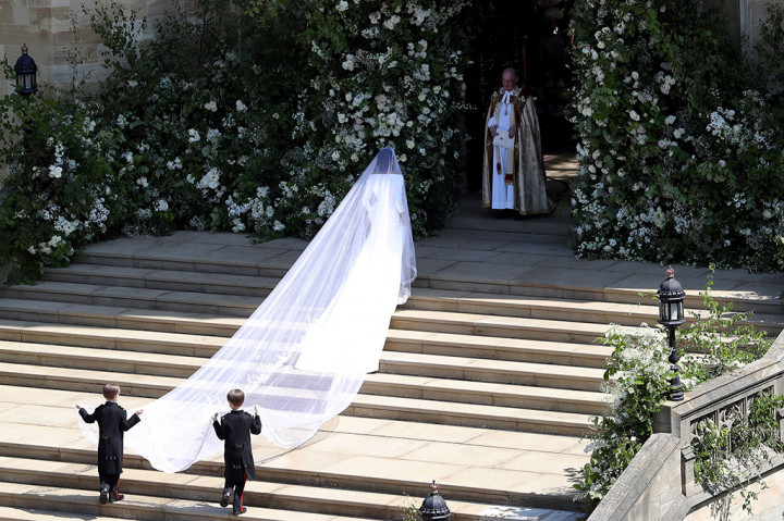 Upacara pernikahan dilangsungkan di Kapel St George's, Windsor, pada tengah hari waktu Inggris. AFP PHOTO / POOL / Andrew Matthews
