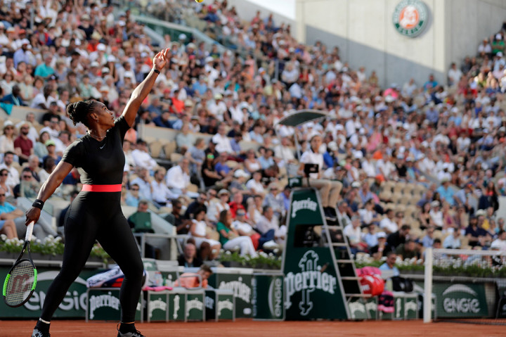 Serena menang dua set langsung atas Goerges di babak ketiga. AFP/THOMAS SAMSON

