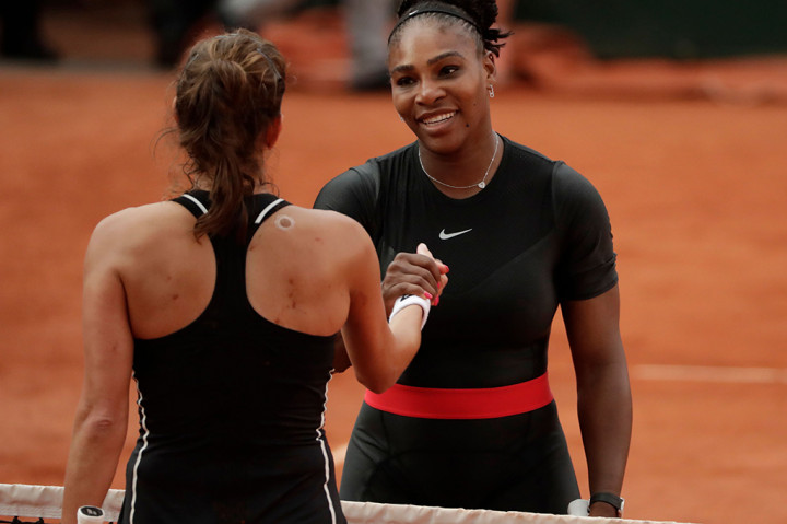 Petenis asal Amerika Serikat itu hanya butuh waktu 75 menit untuk menyudahi perlawanan Goerges dengan skor 6-3, 6-4. AFP/THOMAS SAMSON
