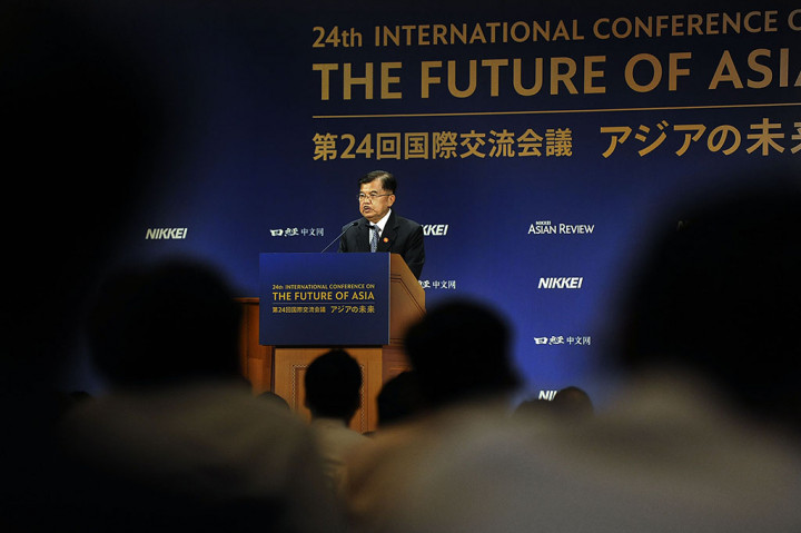 Konferensi Internasional ke-24 Tentang Masa Depan Asia yang dihadiri oleh para pemimpin, pembuat kebijakan, serta para ahli dan pelaku usaha di Asia tersebut Wapres Jusuf Kalla menyerukan semua negara untuk bekerjasama menangani masalah yang sama-sama mereka hadapi.
