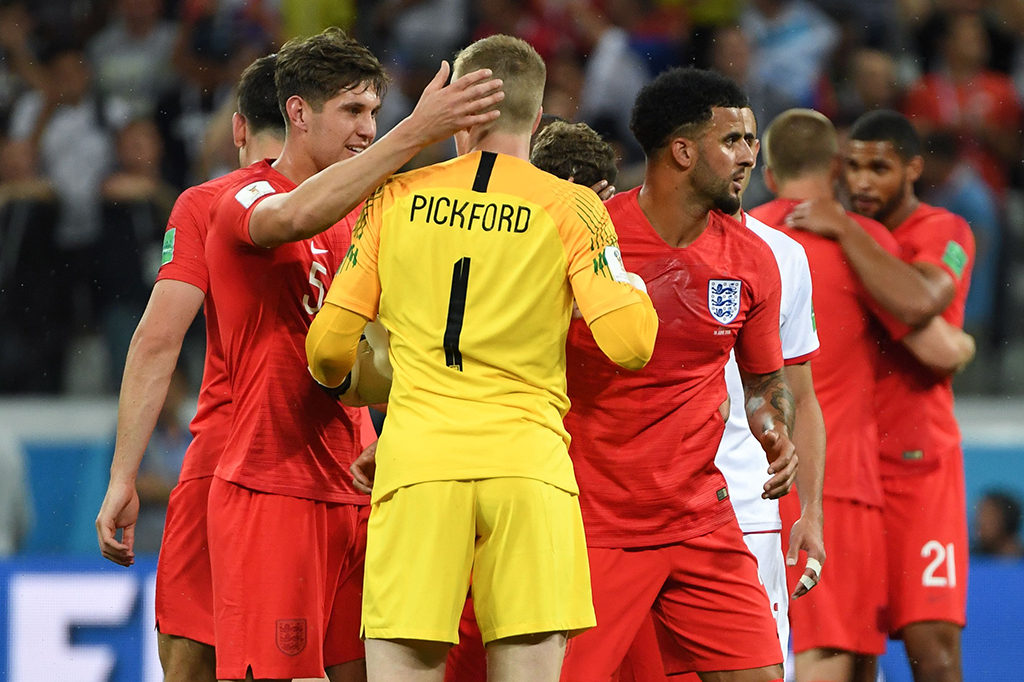 Timnas Inggris memetik kemenangan 2-1 atas Tunisia pada laga penyisihan Grup G Piala Dunia 2018 di Volgograd Arena. Afp Photo/Mark Ralston
