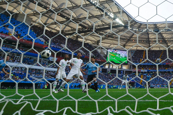 Uruguay menang berkat gol Luis Suarez pada menit ke-23. Afp Photo/Khaled Desouki