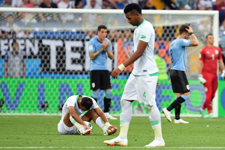 Sementara Arab Saudi dan Mesir harus angkat koper karena dua kali menelan kekalahan. Afp Photo/Pascal Guyot