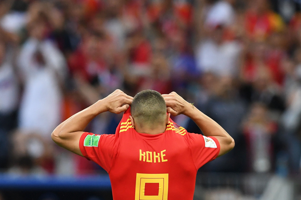 Saat babak adu penalti itu, dua pemain Spanyol, yakni Koke dan Iago Aspas, gagal menjalankan tugasnya dengan baik. Afp Photo/Francisco Leong