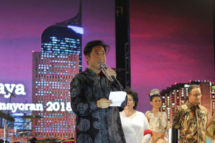 Director JIExpo, Prajna Murdaya menyampaikan sambutan pada penutupan Jakarta Fair 2018 di JIExpo Kemayoran. Jakarta Fair 2018 menghasilkan nilai transaksi bisnis antara peserta pameran dan pengunjung mencapai 7,3 triliun Rupiah dengan nilai transaksi terbesar dari produk otomotif. 