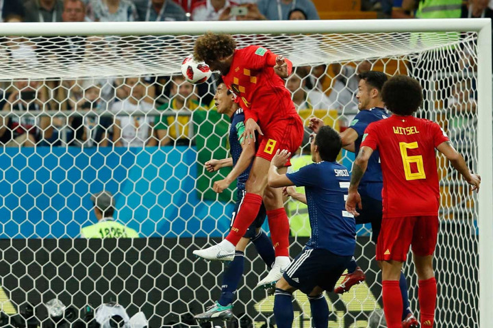 Marouane Fellaini menyamakan kedudukan untuk Belgia pada menit ke-74, kurang dari 10 menit setelah pelatih Roberto Martinez memasukkannya untuk menggantikan Dries Mertens.