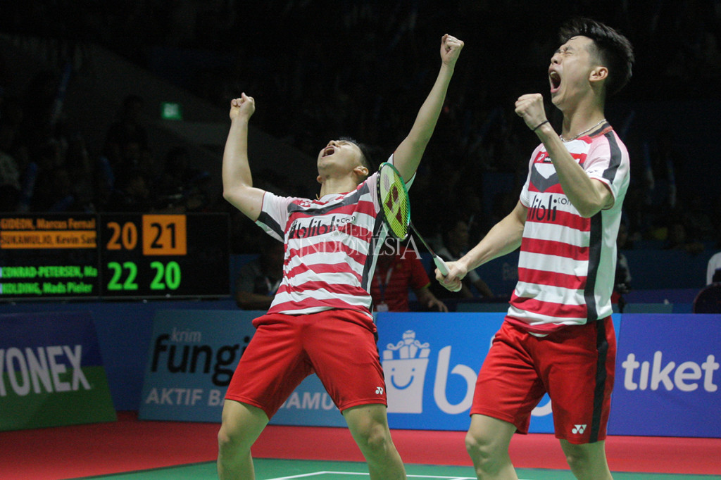 Dengan hasil ini, Kevin/Marcus menjadi wakil ganda putra pertama Indonesia yang melaju ke babak semifinal Indonesia Open.