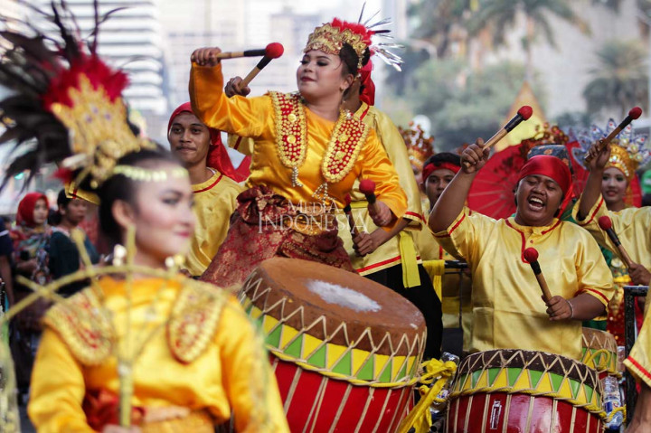 Pawai tersebut juga untuk mempromosikan pesta olahraga antarnegara Asia Asian Games dan Asian Para Games 2018.