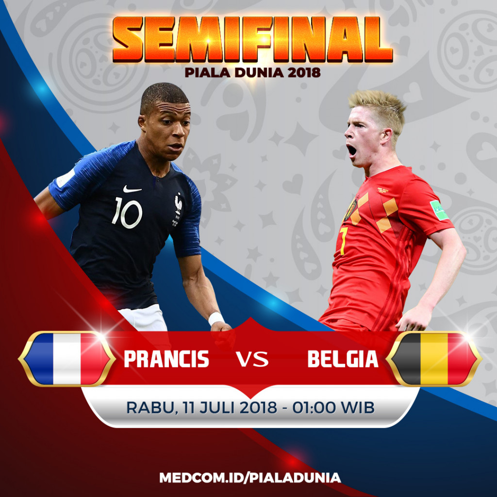 Statistik Pertandingan Prancis Kontra Belgia di Semifinal Piala Dunia 2018