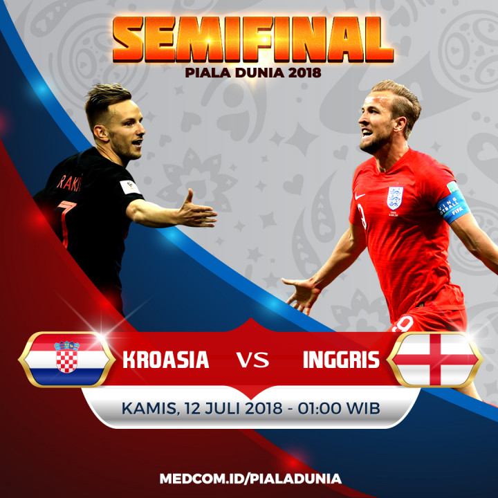 Statistik Pertandingan Kroasia Kontra Inggris di Semifinal Piala Dunia 2018