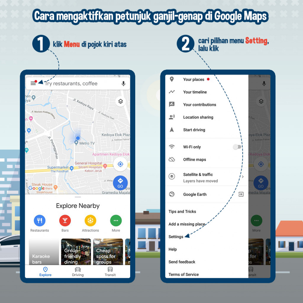 Cara Mengaktifkan Petunjuk Ganjil-Genap di Google Maps