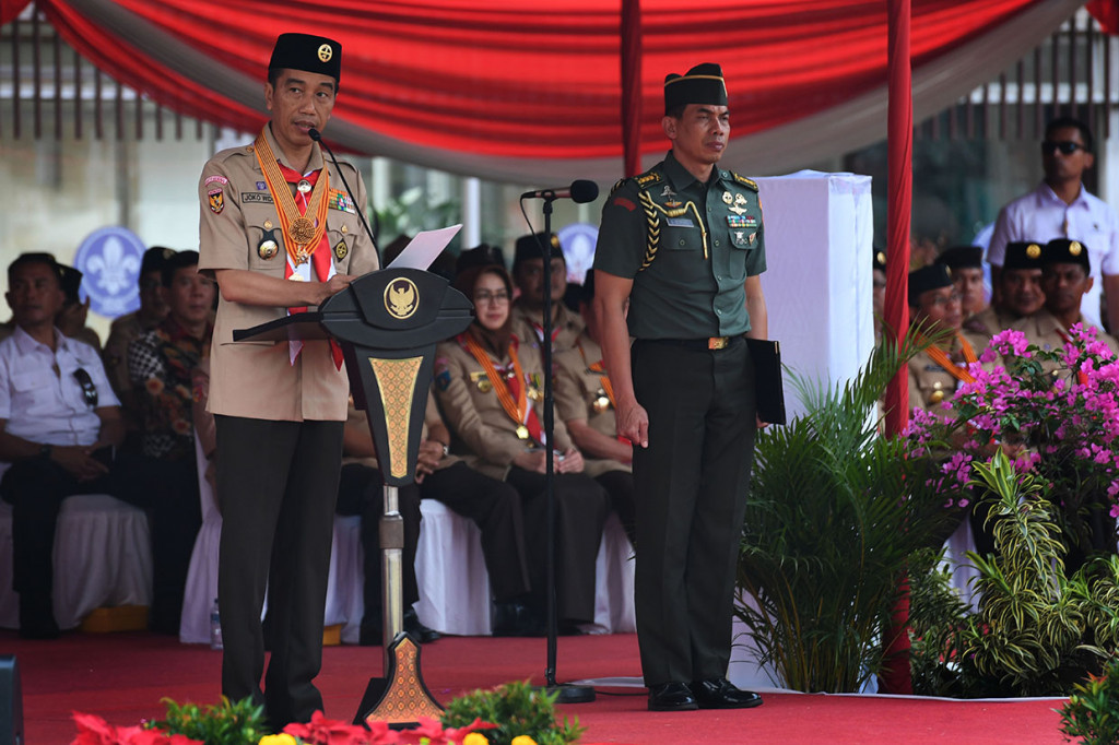 Presiden berpesan kepada anggota Pramuka untuk melek terhadap perubahan revolusi industri 4.0 juga meningkatkan pengetahuan digital, coding dan artificial intelligence.