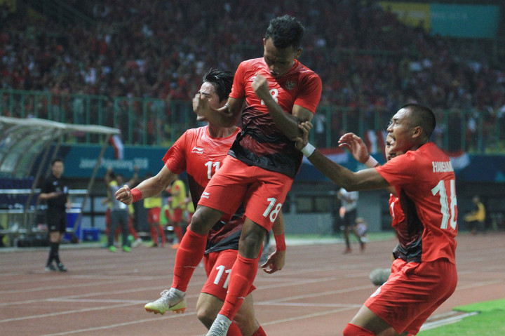Adapun gol balasan Indonesia dicetak oleh Irfan Jaya (23'). INASGOC/Antara Foto/Hery Sudewo