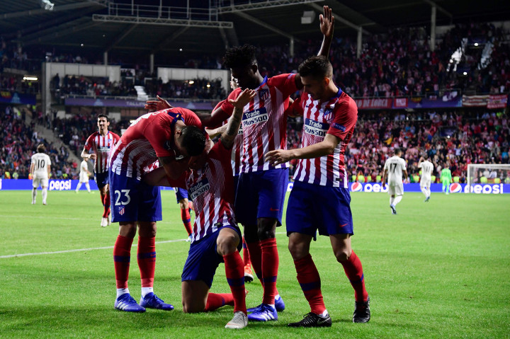 Atletico berhasil mencetak dua gol pada masa perpanjangan waktu melalui Saul Niguez (98') dan Koke (104'). Atletico Madrid keluar sebagai juara Piala Super Eropa 2018 berkat kemenangan 4-2. Afp Photo/Javier Soriano