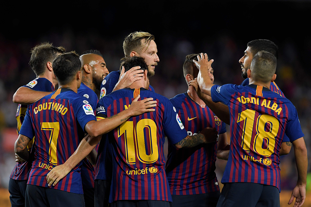 Barcelona menang 3-0 atas Deportivo Alaves di pertandingan pekan pertama kompetisi Liga Spanyol 2018/2019 di Stadion Camp Nou.