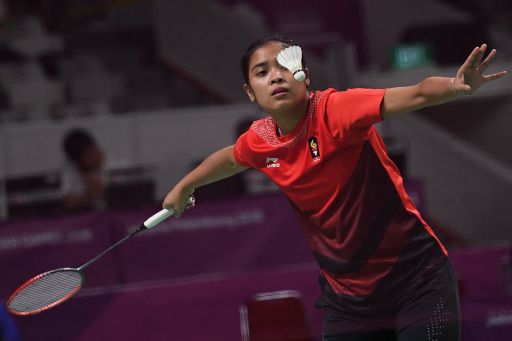 Indonesia yang sempat unggul 1-0 dari Jepang, harus tumbang dengan skor 1-3. Tim bulutangkis putri mesti tersingkir di babak semifinal. Afp Photo/Sonny Tumbelaka