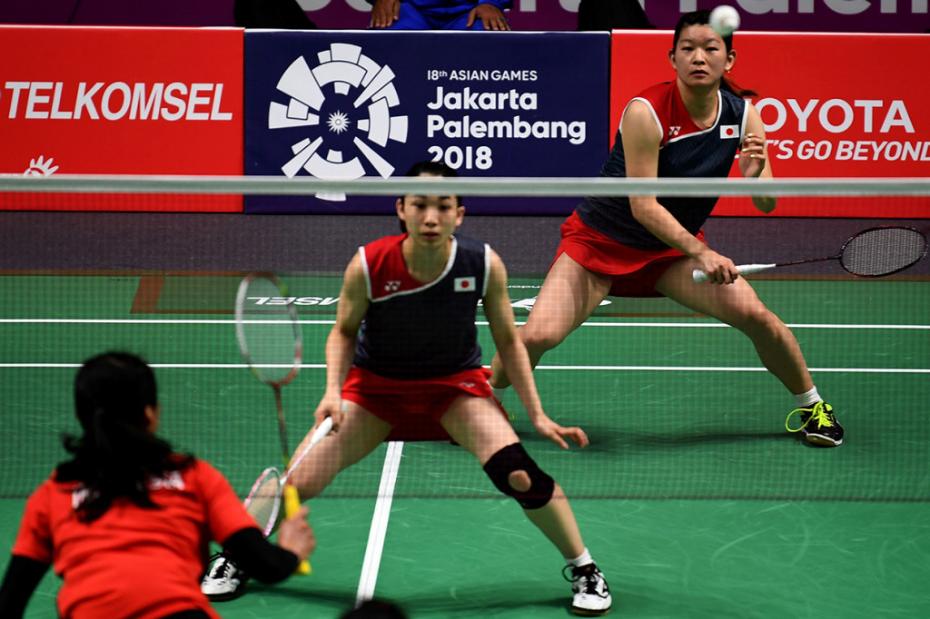 Meski sempat memberi perlawanan, Della / Rizki akhirnya kalah 13-21 dan 10-21. Tiket final pun lepas dan tim putri Indonesia harus puas dengan medali perunggu. Antara Foto/INASGOC/Puspa Perwitasari