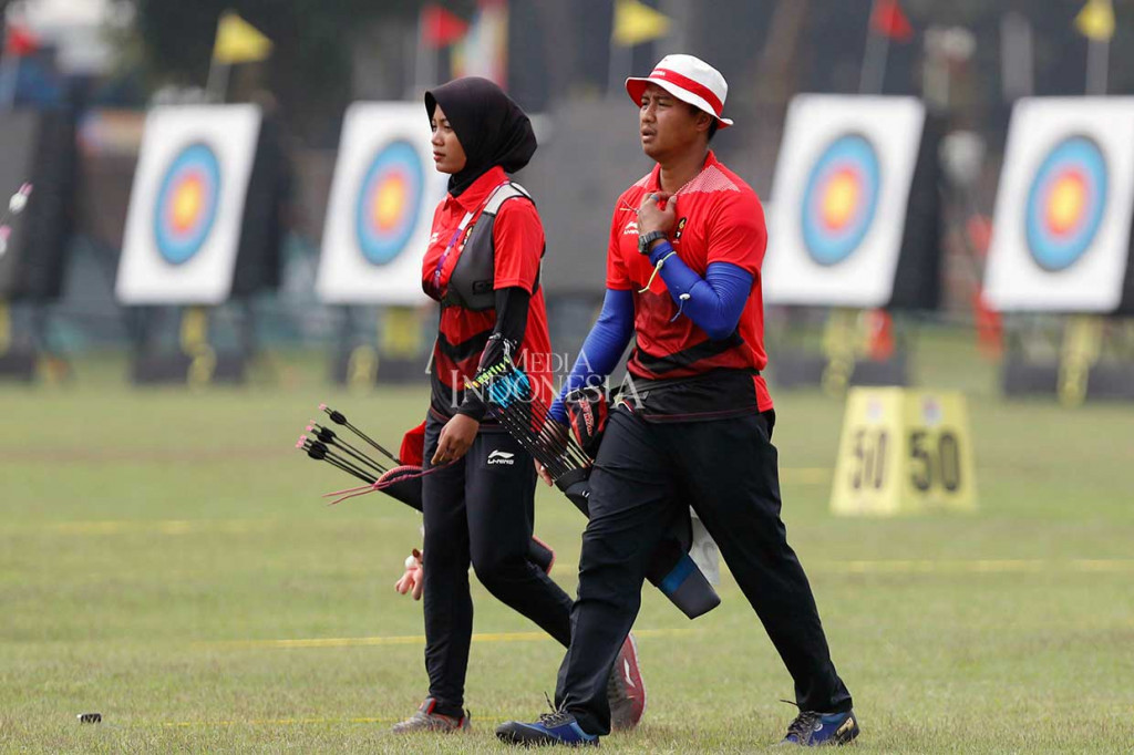 Pasangan pemanah Indonesia Ega/Diananda harus mengakui keunggulan pemanah Korea Utara setelah kalah poin 3-5.