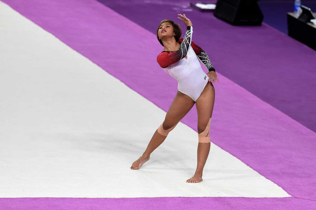 Pada Asian Games 2018, tim senam Indonesia menyumbang 1 medali perak dan 1 perunggu, melampaui target 1 perunggu yang dibebankan pemerintah. Medali perak diraih Rifda Irfanaluthfi dari nomor senam lantai. 