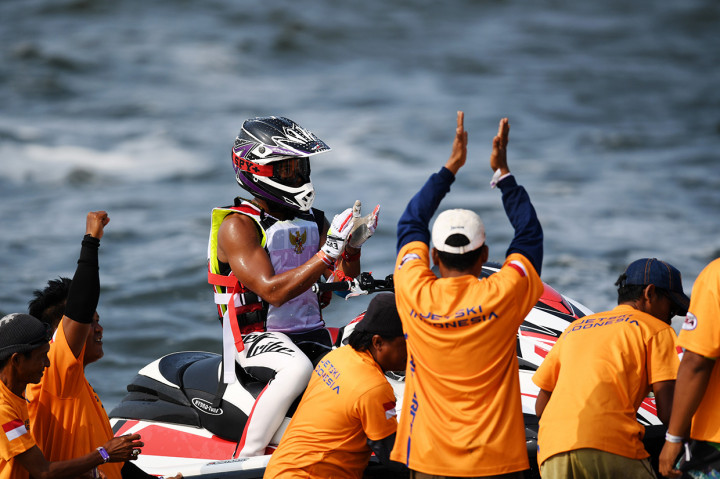 Namun, berdasar akumulasi, Aqsa menjadi yang terbaik untuk membawa pulang medali emas Asian Games. Antara Foto/INASGOC/Bram Selo Agung