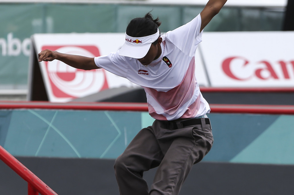 Selain Sanggoe, medali perak cabang olahraga skateboard Asian Games 2018 juga didapatkan Jason Dennis Lijnzaat di nomor park putra, sedangkan dua medali perunggu diraih Pevi Permana Putra di nomor park putra dan Bunga Nyimas di nomor street putri. Antara Foto/INASGOC/M N Kanwa