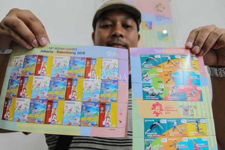 Prangko edisi khusus tersebut bergambar cabang olahraga yang dipertandingkan di Asian Games 2018 Jakarta dan Palembang. 