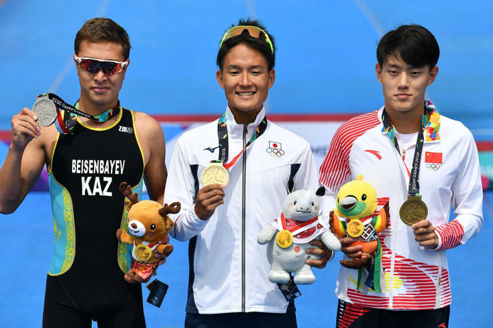 Jumpei Furuya meriah emas, sementara perak direbut atlet Kazakhstan Ayan Beisenbayev, dan perunggu atlet Tiongkok Li Mingxu.