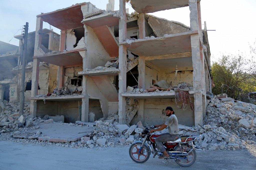 Serangan ini dilancarkan menjelang perundingan antara pemimpin Rusia, Iran dan Turki menjelang ofensif besar-besaran ke Idlib yang akan dilancarkan dalam waktu dekat. Afp Photo/Zein Al Rifai