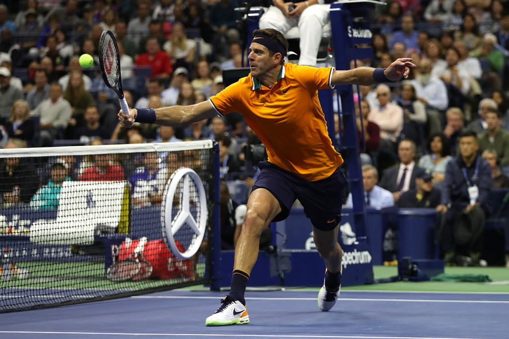 Pada pertandingan di Arthur Ashe Stadium, Djokovic mengalahkan Del Potro tiga set langsung 6-3, 7-6 (4), 6-3.