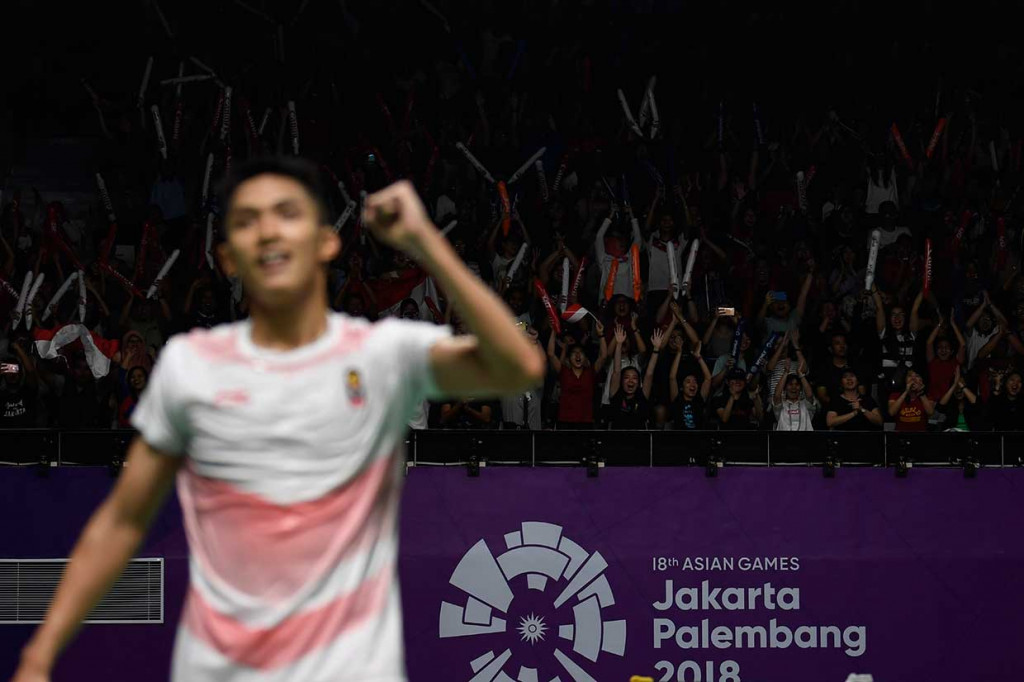 Antusiasme penggemar badminton Indonesia dibayar lunas oleh Jojo di nomor perorangan pascatim badminton beregu putra Indonesia gagal meraih emas saat melawan Tiongkok. 