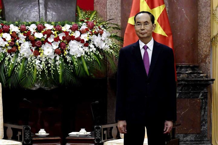 Mendiang Presiden Vietnam Tran Dai Quang saat berada di Istana Presiden, Hanoi, 13 September lalu.
