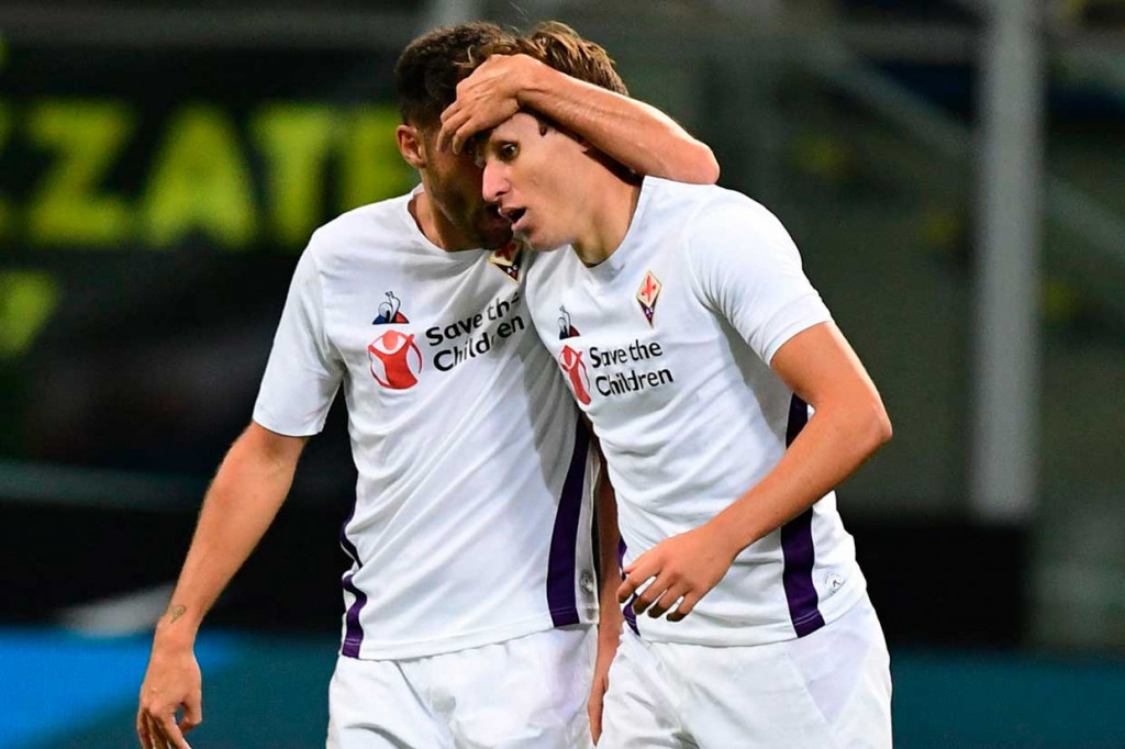 Fiorentina menyamakan kedudukan menjadi 1-1 pada menit ke-52 setelah tendangan jarak jauh Federico Chiesa terdefleksi Milan Skriniar dan mengecoh kiper Samir Handanovic.