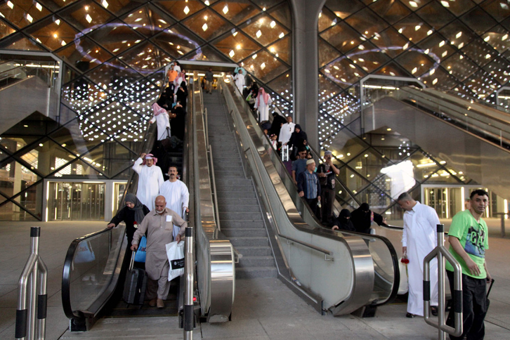 Suasana di stasiun kereta api cepat Mekkah.