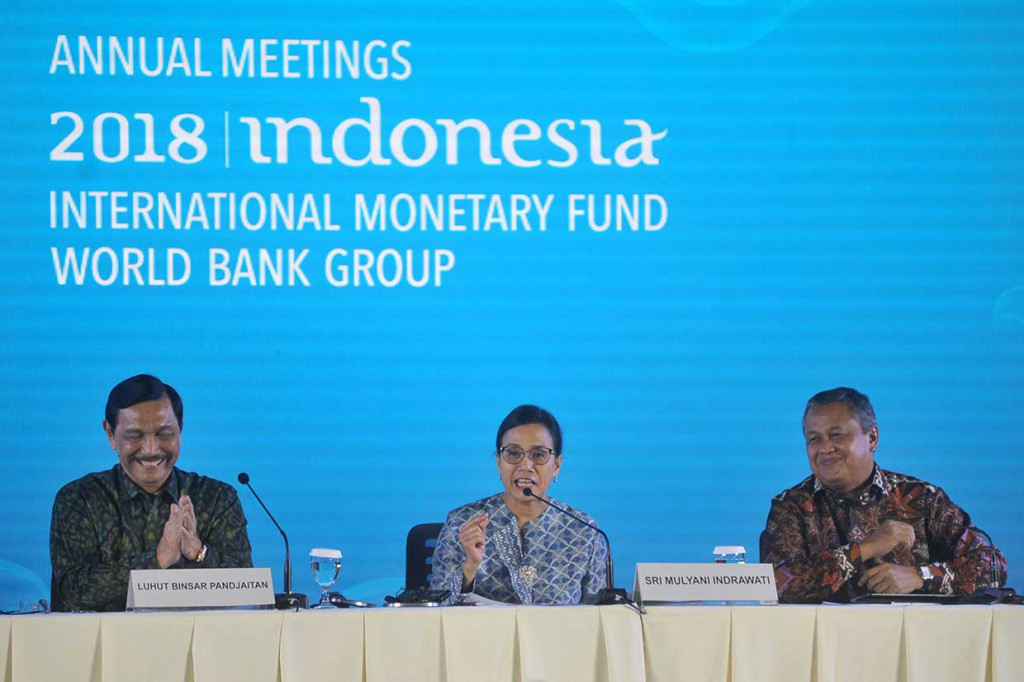 Sementara Kenkeu Sri Mulyani mengucapkan terimakasih kepada pihak-pihak yang sudah bekerja keras untuk menyukseskan acara karena tidak ada satupun keluhan yang diberikan para delegasi yang mengikuti keseluruhan perhelatan sejak 8 Oktober 2018. Ia juga menyampaikan apresiasi kepada delegasi IMF maupun Bank Dunia atas dukungan yang diberikan ketika Indonesia mengalami bencana alam karena dapat menjadi penyemangat untuk kembali membangun kehidupan di kawasan terdampak.  Antara Foto/Fikri Yusuf