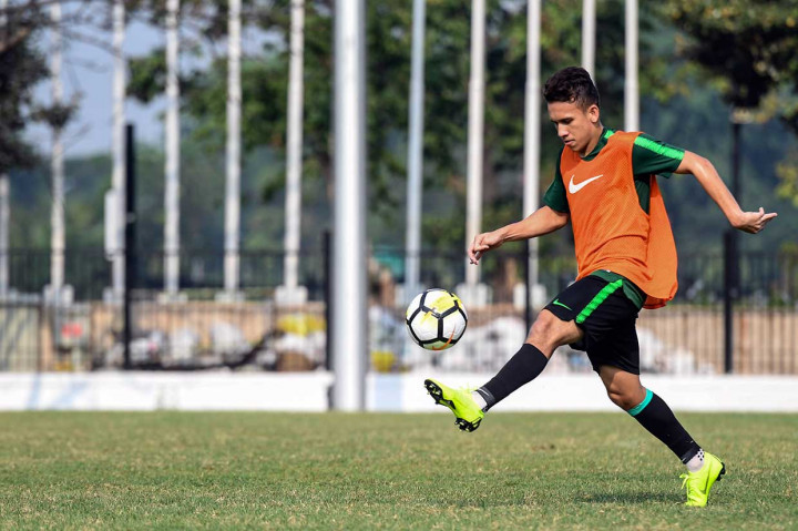 Andalan Timnas U-19 Egy Maulana Vikri mengikuti latihan jelang lawan Qatar. Sebelumnya, di laga perdana Timnas U-19 berhasil mengalahkan Chinese Taipei 3-1.