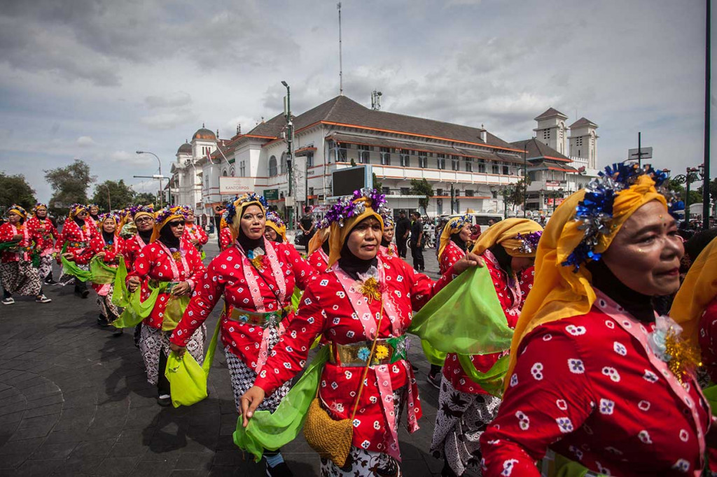 Grebeg Pasar Tradisional dimulai dari Pasar Beringharjo menuju Titik Nol Kilometer, Jalan KH Ahmad Dahlan, Jalan Nyai Ahmad Dahlan dan berakhir di Pasar Ngasem.