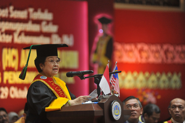 Turut hadir dalam acara tersebut mantan presiden Megawati Soekarnoputri.