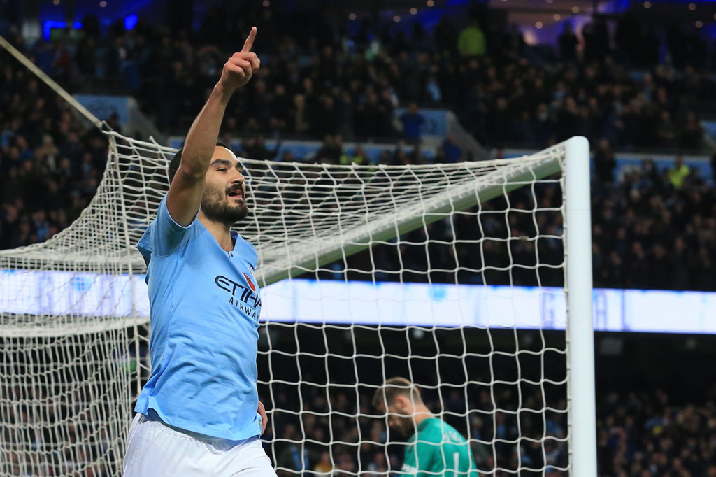 The Citizens pun mampu menambah keunggulan menjadi 3-1 berkat gol Ilkay Gundoga pada menit ke-86. Afp Photo/Lindsey Parnaby