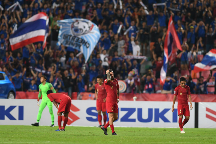 Hasil ini membuat peluang Indonesia untuk lolos ke babak semifinal kian berat. Indonesia kini berada di peringkat keempat klasemen dengan koleksi tiga poin dari tiga laga yang sudah dilalui. Antara Foto/Akbar Nugroho Gumay
