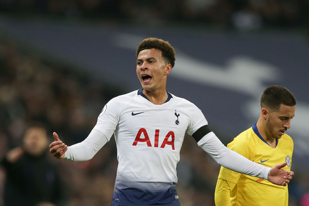 Tuan rumah Tottenham bisa unggul cepat pada menit kedelapan melalui sundulan Dele Alli. Afp Photo/Daniel Leal-Olivas