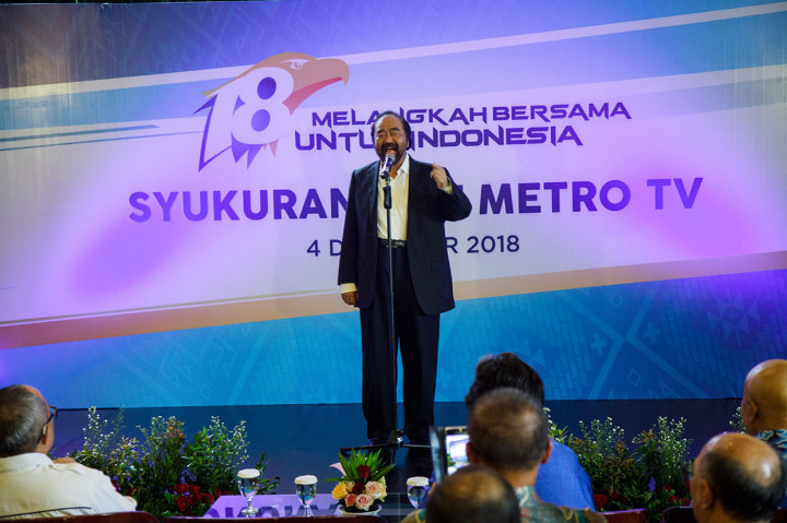 Surya Paloh juga mengajak segenap karyawan Metro TV  menjunjung tinggi nilai-nilai pluralisme dalam setiap pemberitaan dan juga mengajak untuk lebih baik lagi meskipun tantangan semakin besar. MI/Permana